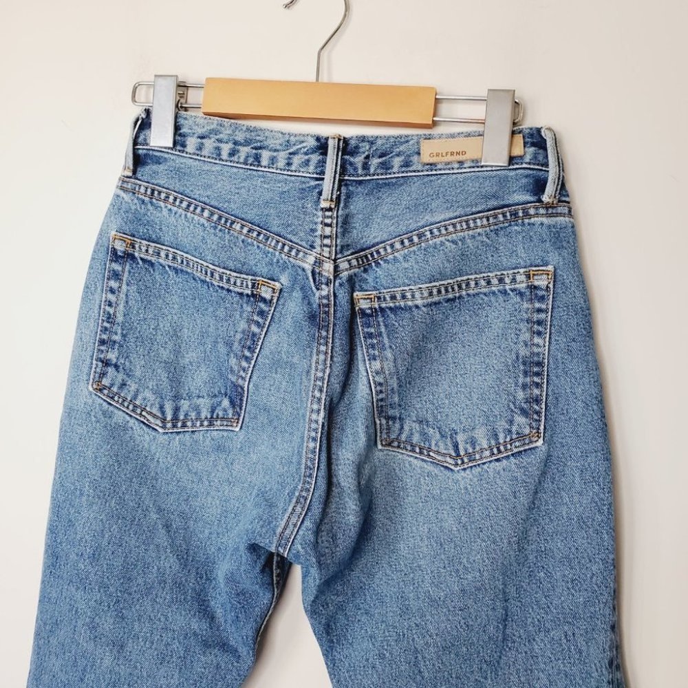 Grlfrnd Jeans Karolina Mom High Rise Distressed Rigid Denim Blue 26 - Picture 7 of 14